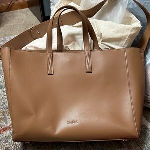 Calpak Tan Leather Tote